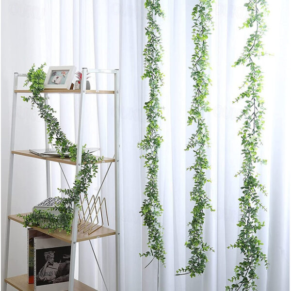 1PC artificial green plant artificial eucalyptus wreath vine 1.8m ins eucalyptus wall hanging simulation plant vine Wedding Decoration 2025 - US $9.99