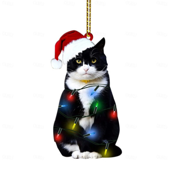 1pc Black Cat Hanging Decor, Christmas Ornament, Christmas Party Decoration, Christmas Tree Hanging Ornaments 2025 - US $4.99