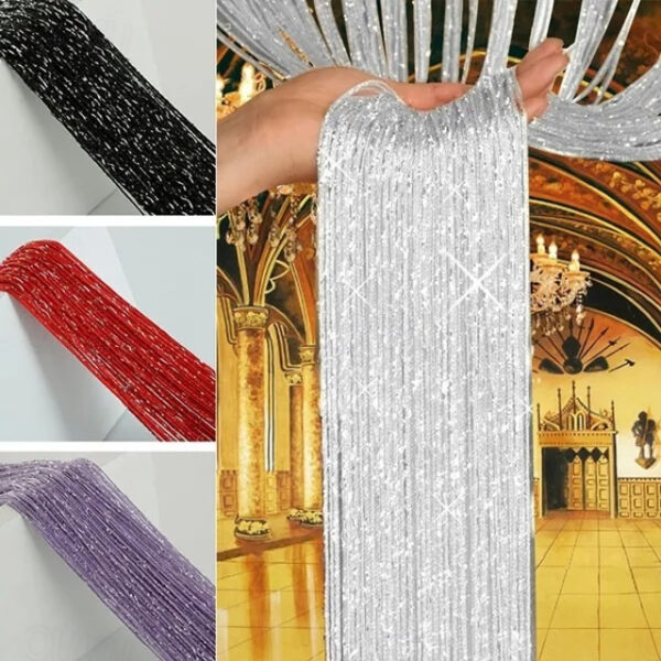 1PCS 100cm*200cm Fly Screen Fringe Tassel Curtain String Sparkle Curtains Bedroom Curtains Room Decor Divider Door Window Decor 2025 - US $6.99