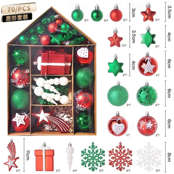 Christmas Baubles 70 House Painted Christmas Electroplating Gift Package Christmas Tree Ornaments Christmas Ball Set Ball 2025 - US $19.99