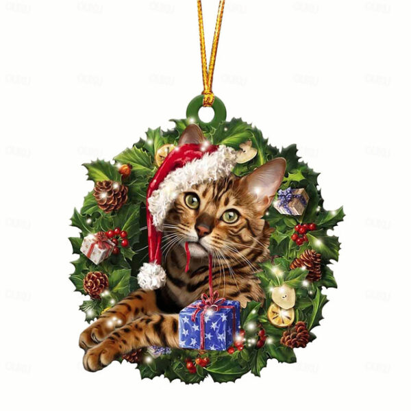 Christmas Decorations Christmas Tree Pendants Personalized Family Wooden Super Cute Cats Hangings Gifts Xmas Gift 2025 - US $5.99