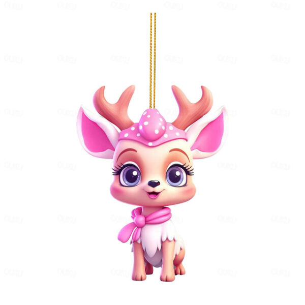 Christmas Ornaments Little Deer Happy Christmas Tree Decoration Pink Deer 2D Acrylic Creative Christmas Decoration Pendant Xmas Gift 2025 - US $2.99