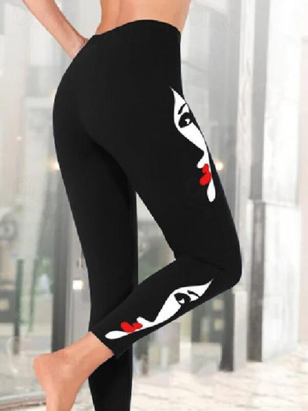 Face Printed Jersey Tight Casual Leggings 2025 - US $17.99