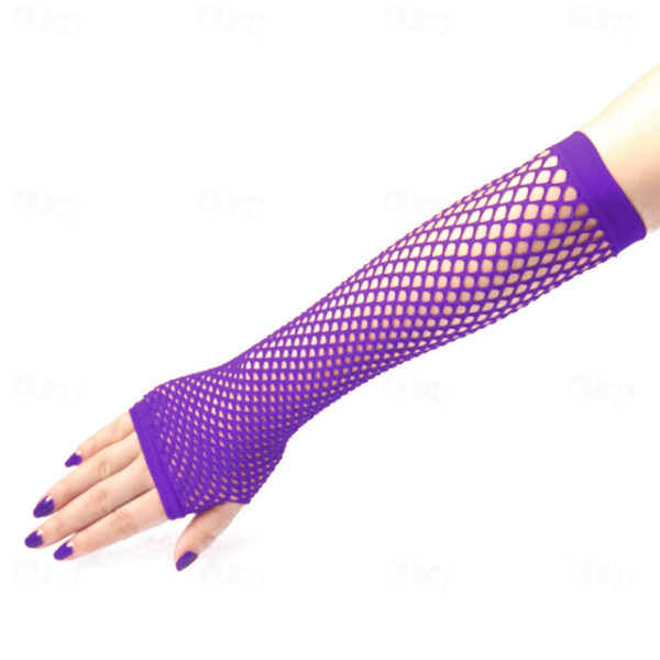 Festival & Party Fishnet Gloves - Stretchy Punk Half-Finger Sexy Long Gloves, Nightclub Etiquette, European & American Style 2025 - US $6.99