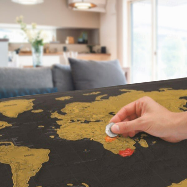 Map World Edition Large Black Gold Style Scratchable Travel Map Hanging Picture Luxury World Map Designed for Travelers 2025 - US $8.99