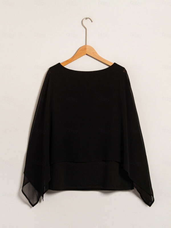 Modal Chiffon Crewneck Cape Sleeveless Top 2024 - US $36.99