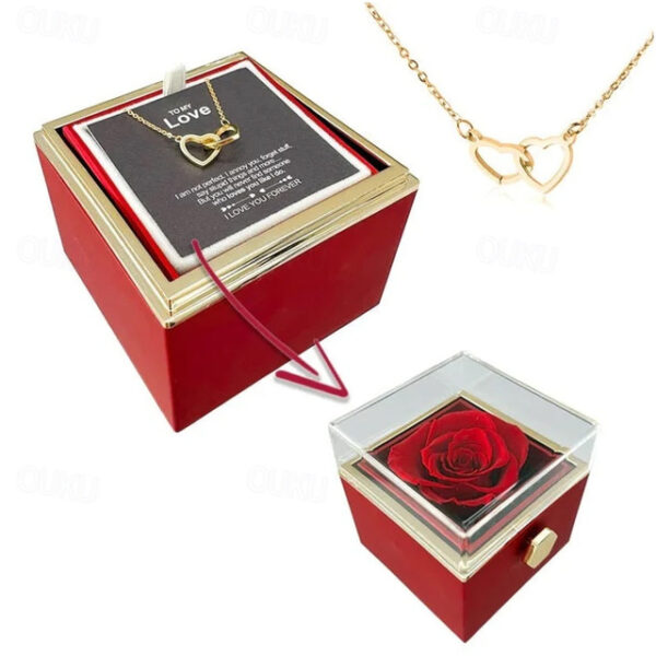 Real Eternal Rose Rotating Gift Box Set Romantic Eternal Flower | Birthday, Mothers Day, Gifts for Women, Valentine's Day Gift 2025 - US $20.99