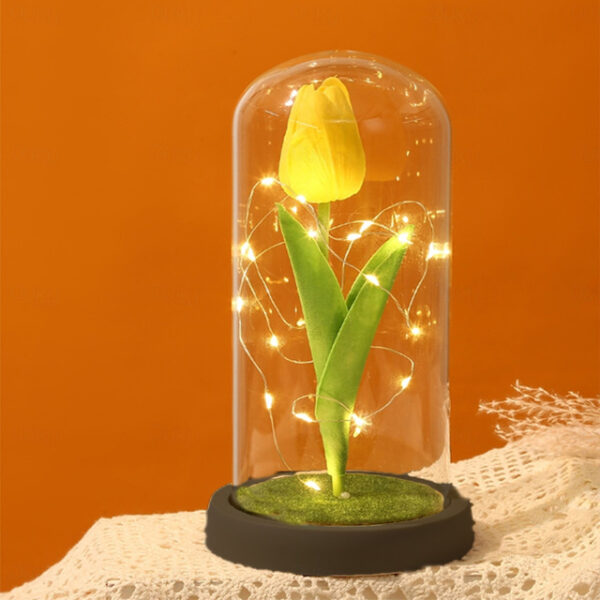 Tulip Flower Gifts for Women,Mothers Day Flowers Gifts for Mom Wife from Daughter Son Husband,Birthday Gifts for Women Best Friend Her Girlfriend,Glas