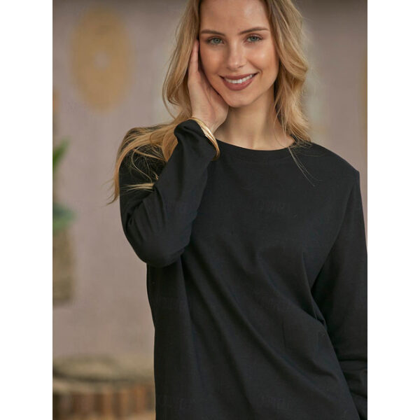 Women‘s Blouse Basic Plain Basic Round Neck Regular Fall Green Black Blue Dark Pink Khaki 2024 - US $25.99