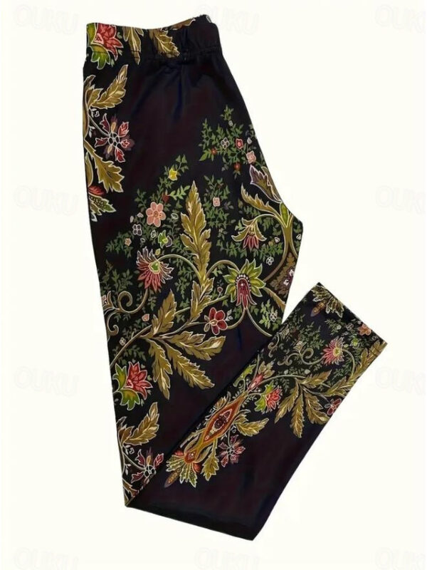 Women's Floral Graphic Print Micro-elastic Weekend Black Fall Winter Regular Fit 2025 - US $20.99