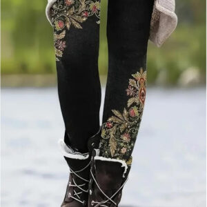 Women's Floral Graphic Print Micro-elastic Weekend Black Fall Winter Regular Fit 2025 - US $20.99