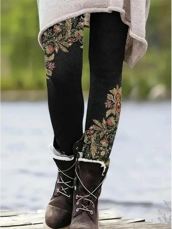 Women's Floral Graphic Print Micro-elastic Weekend Black Fall Winter Regular Fit 2025 - US $20.99