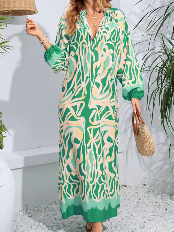 Women's Floral V Neck Maxi Dress Long Sleeve Summer Spring 2025 - US $35.99