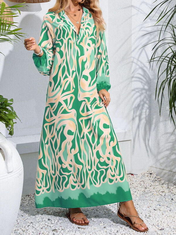 Women's Floral V Neck Maxi Dress Long Sleeve Summer Spring 2025 - US $35.99