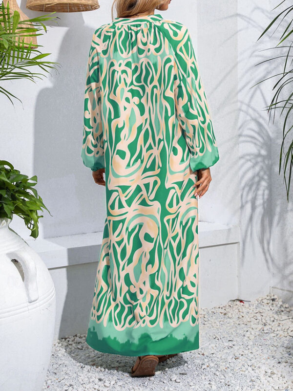 Women's Floral V Neck Maxi Dress Long Sleeve Summer Spring 2025 - US $35.99