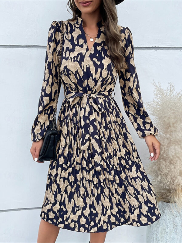 Women's Floral V Neck Midi Dress Long Sleeve Spring Fall 2025 - US $36.99