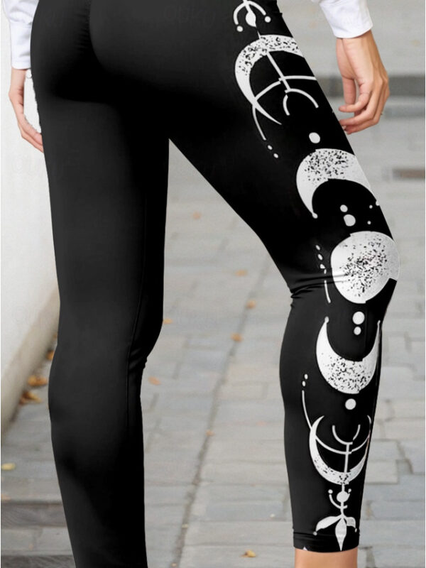 Women's Leggings Fashion Streetwear Full Length High Waist Graphic Printing Thermal Warm Breathable Soft Micro-elastic Outdoor Daily Black Fall Winter