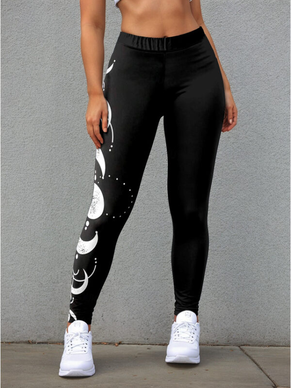 Women's Leggings Fashion Streetwear Full Length High Waist Graphic Printing Thermal Warm Breathable Soft Micro-elastic Outdoor Daily Black Fall Winter