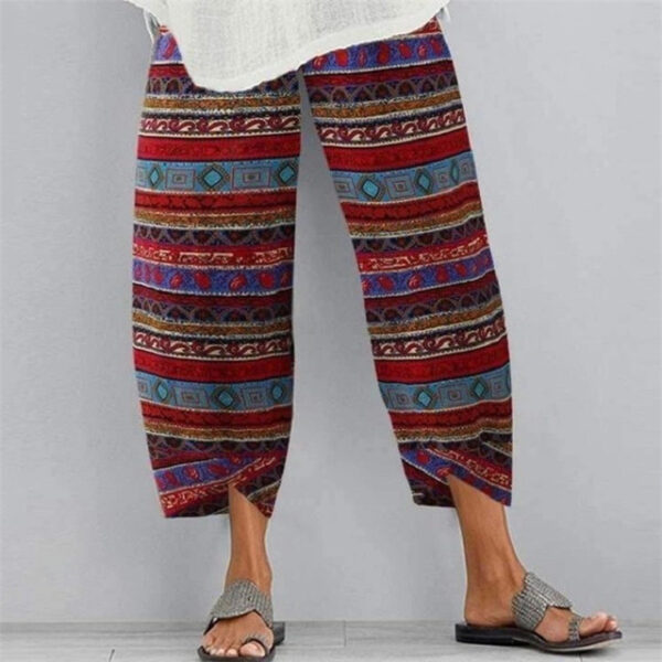 Women's Normal Linen Pants Chinos Slacks Basic Casual / Sporty Ankle-Length Mid Waist Graphic Prints Graffiti Pocket Baggy Print Comfort Inelastic Dai