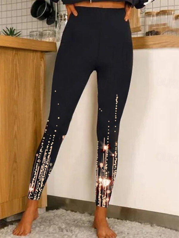 Women's Normal Tights Leggings Designer Sparkle Sparkle & Shine Ankle-Length High Waist Graphic Prints Flower / Floral Print Tummy Control Butt Lift C