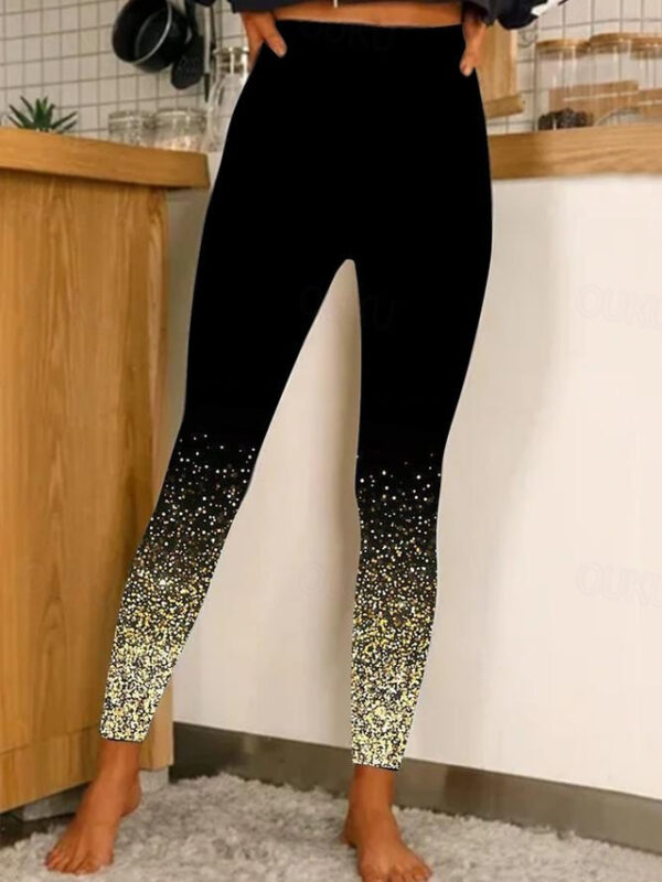 Women's Normal Tights Leggings Designer Sparkle Sparkle & Shine Ankle-Length High Waist Graphic Prints Flower / Floral Print Tummy Control Butt Lift C