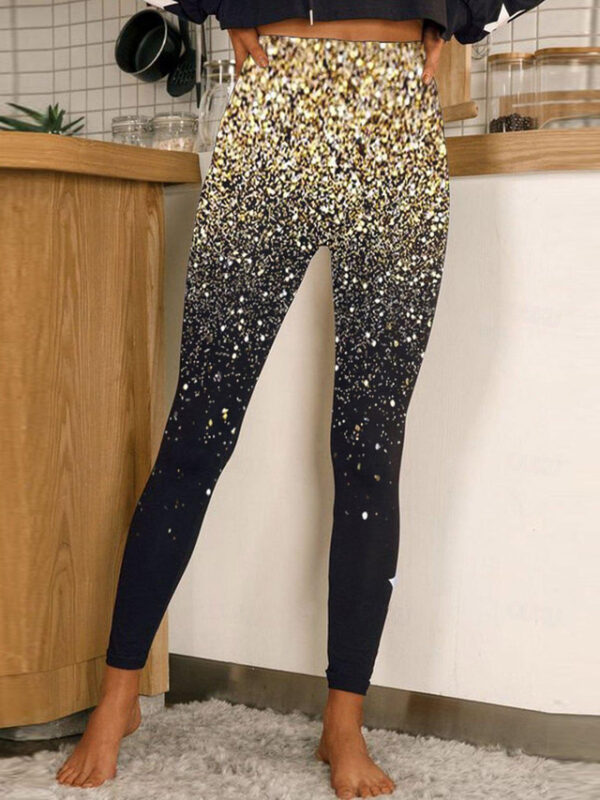 Women's Normal Tights Leggings Designer Sparkle Sparkle & Shine Ankle-Length High Waist Graphic Prints Flower / Floral Print Tummy Control Butt Lift C