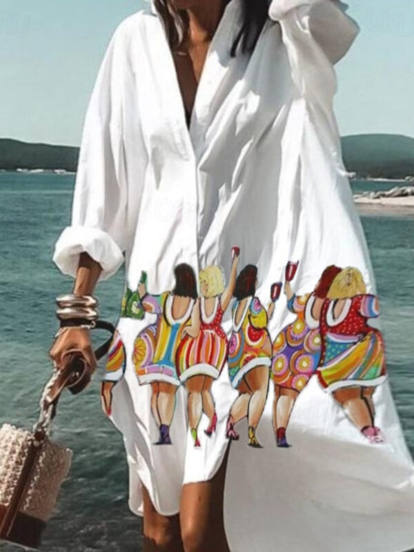 Women's Shirt Dress Animal Print Button Pocket Shirt Collar Midi Dress Casual Daily Beach Long Sleeve Summer Spring 2025 - US $44.99