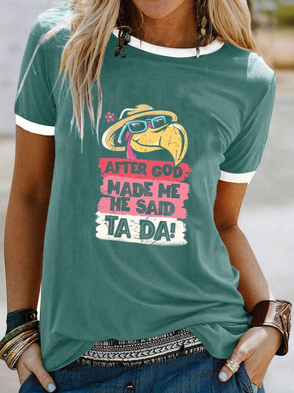 Women's T Shirt Casual Animal Regular Tops Short Sleeve Round Neck Print Regular Fit Daily Green Summer 2024 - US $20.99