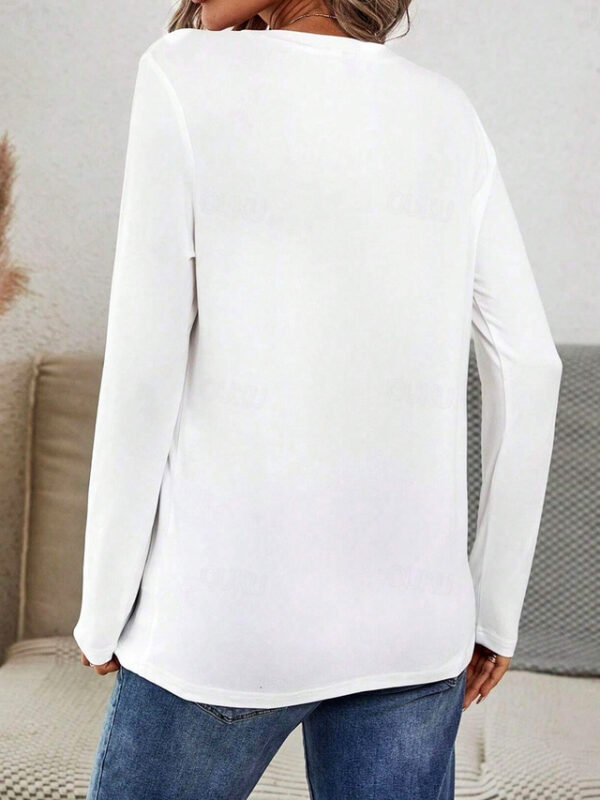 Women's T Shirt Casual Dandelion Regular Tops Long Sleeve Crew Neck Print Regular Fit Daily White Spring Fall 2024 - US $21.99