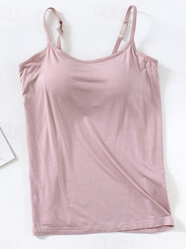 Women's Tank Top Basic Plain Regular Tops Sleeveless U Neck Regular Fit Casual Black White Pink Blue Khaki 2024 - US $22.99