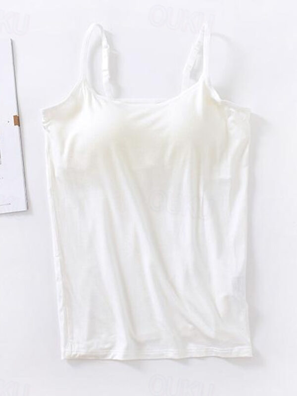 Women's Tank Top Basic Plain Regular Tops Sleeveless U Neck Regular Fit Casual Black White Pink Blue Khaki 2024 - US $22.99