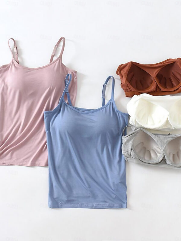 Women's Tank Top Basic Plain Regular Tops Sleeveless U Neck Regular Fit Casual Black White Pink Blue Khaki 2024 - US $22.99