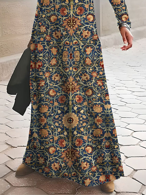 Women's Winter Dress Floral Print Crew Neck Long Dress Maxi Dress Daily Vacation Long Sleeve Fall Winter 2025 - US $41.99