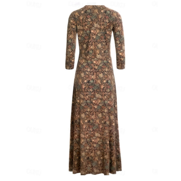 Women's Winter Dress T Shirt Dress Tee Dress Floral Tribal Pocket V Neck Long Dress Maxi Dress Vintage Ethnic Daily Long Sleeve Fall Winter 2025 - US