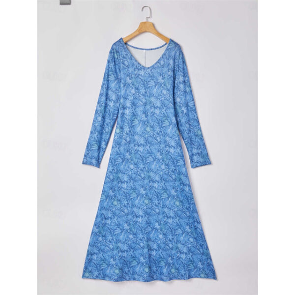 Women's Winter Dress T Shirt Dress Tee Dress Floral Tribal Pocket V Neck Long Dress Maxi Dress Vintage Ethnic Daily Long Sleeve Fall Winter 2025 - US